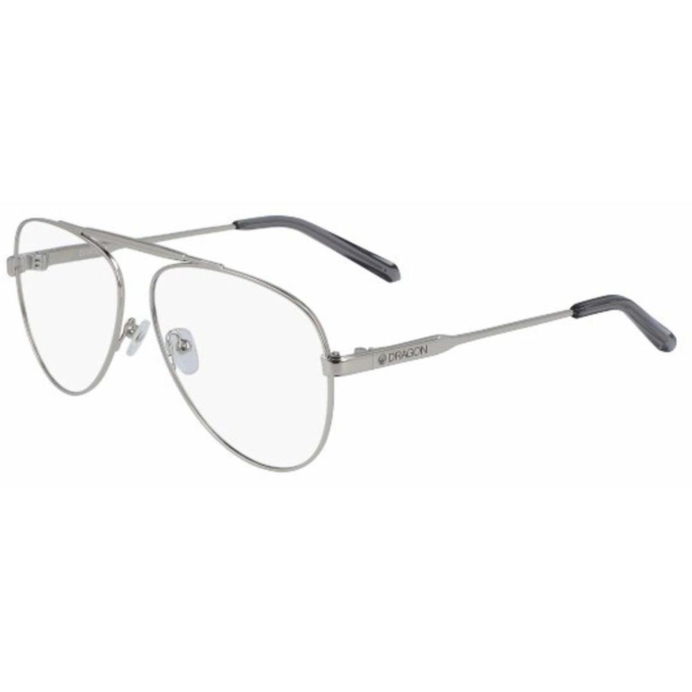 NEW DRAGON DR197 DEE 040 Silver & Grey Aviator Eyeglasses 56mm with DRAGON Case
